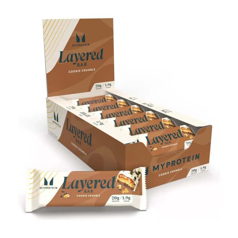 Протеїнові батончики, Layered Bar - 12x60g Cookie Crumble