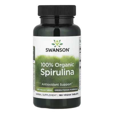 Спирулина, Certified Organic Spirulina 500mg - 180 tabs