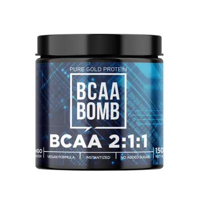 BCAA амінокислоти Pure Gold (Bomb 2-1-1) — 150 г, mango