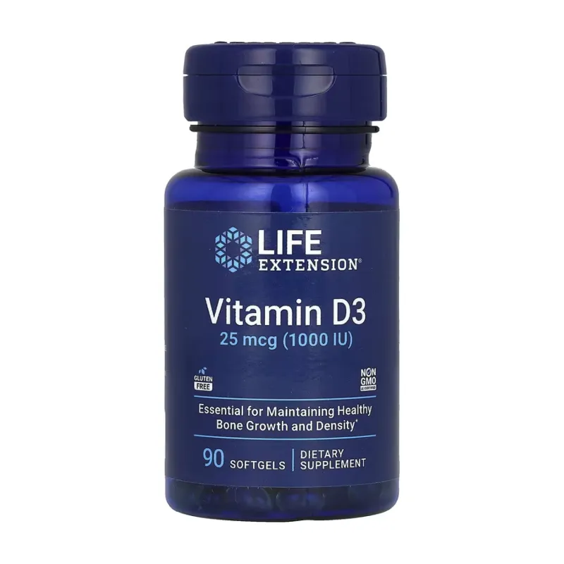 Вітамін Д3, Vitamin D3 25 mcg (1000 IU) - 90 softgels