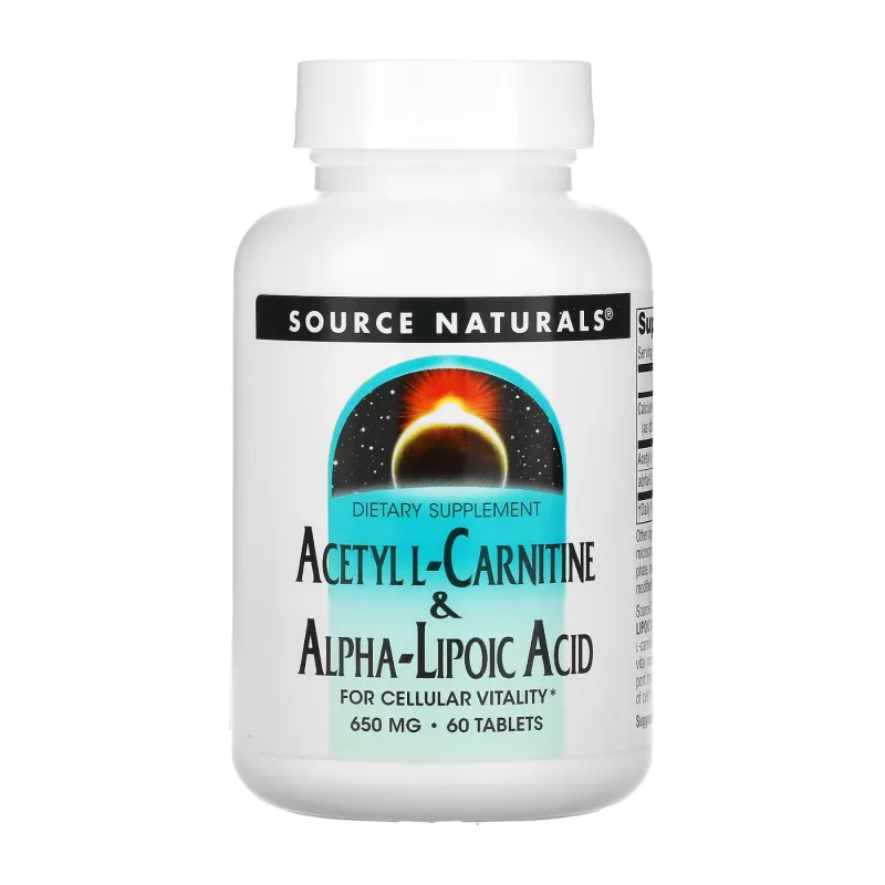 Ацетил Л-карнитин с Альфа-липоевой кислотой, Acetyl L-Carnitine & Alpha-Lipoic Acid 650mg - 60 tabs