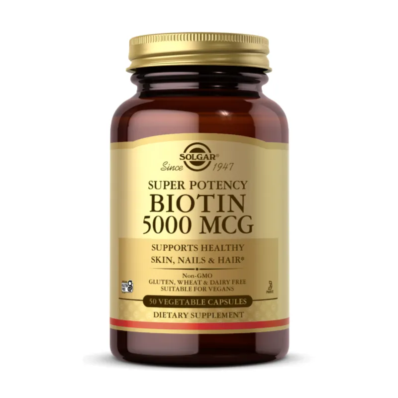 Биотин, Biotin 5000 mcg - 50 vcaps