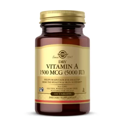 Вітамін A 1500 мкг Solgar (Dry Vitamin A ()) — 100 таблеток