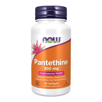 Вітамін B5 для енергії та метаболізму Пантетин 300 мг NOW Foods (Pantethine) — 60 м'яких гелевих капсул