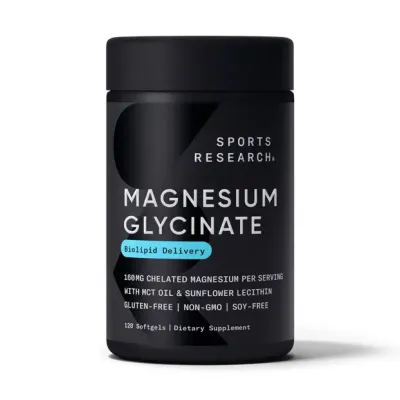 Магній 160мг Sport Research (Glycinate) — 120 софтгелів, для м’язів і нервової системи