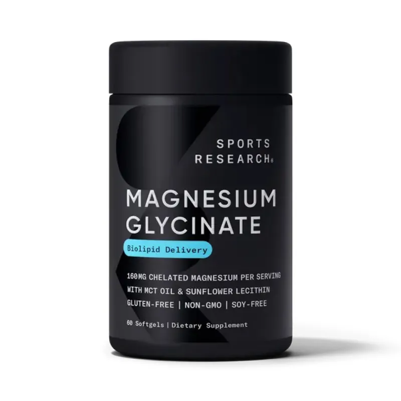 Магній 160мг Sport Research (Glycinate) — 60 софтгелів, для м’язів і нервової системи