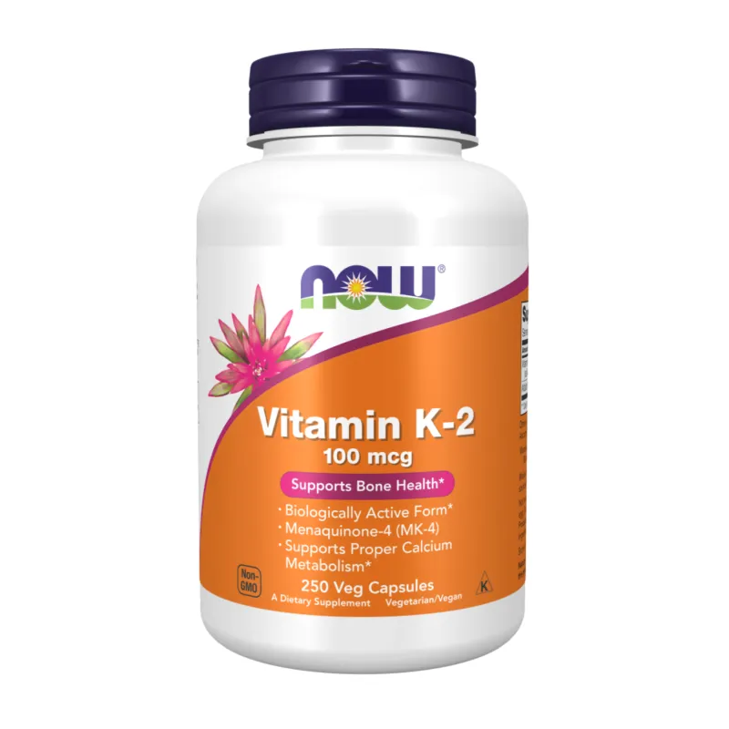 Вітамін K 100мкг Now Foods (Vitamin K-2) — 250 веганських капсул