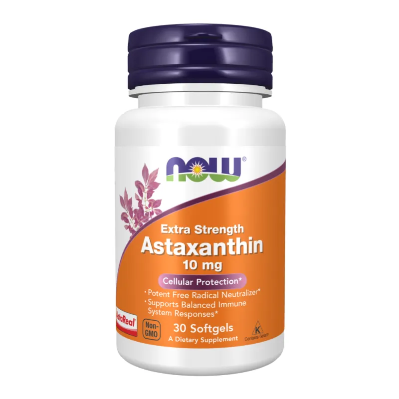 Астаксантин 10мг Now Foods (Astaxanthin Extra Strength) — 30 софтгелів
