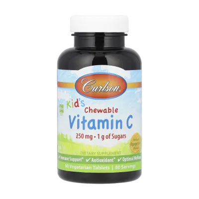 Вітамін C для дітей, Carlson For Kids Chewable Vitamin C - 60 tabs