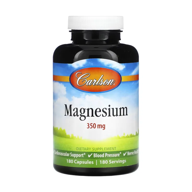Магній, Magnesium 350mg - 180 caps
