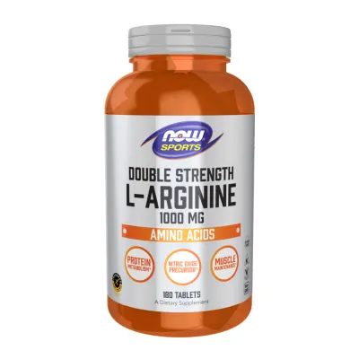 L-аргінін 1000мг Now Foods (Arginine) — 180 таблеток, для сили та тренувань