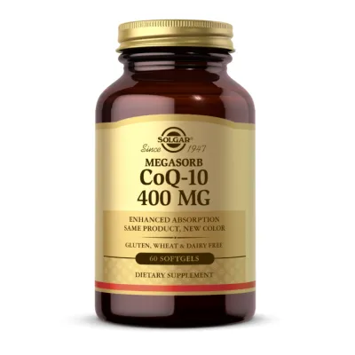 Коензим Q10 400мг Solgar (CoQ10 MegSorb) — 60 софтгелів, для серця та енергії