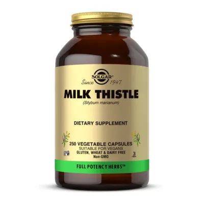 Розторопша 450мг Solgar (Milk Thistle (Full Potency Herbs)) — 250 веганських капсул, для печінки