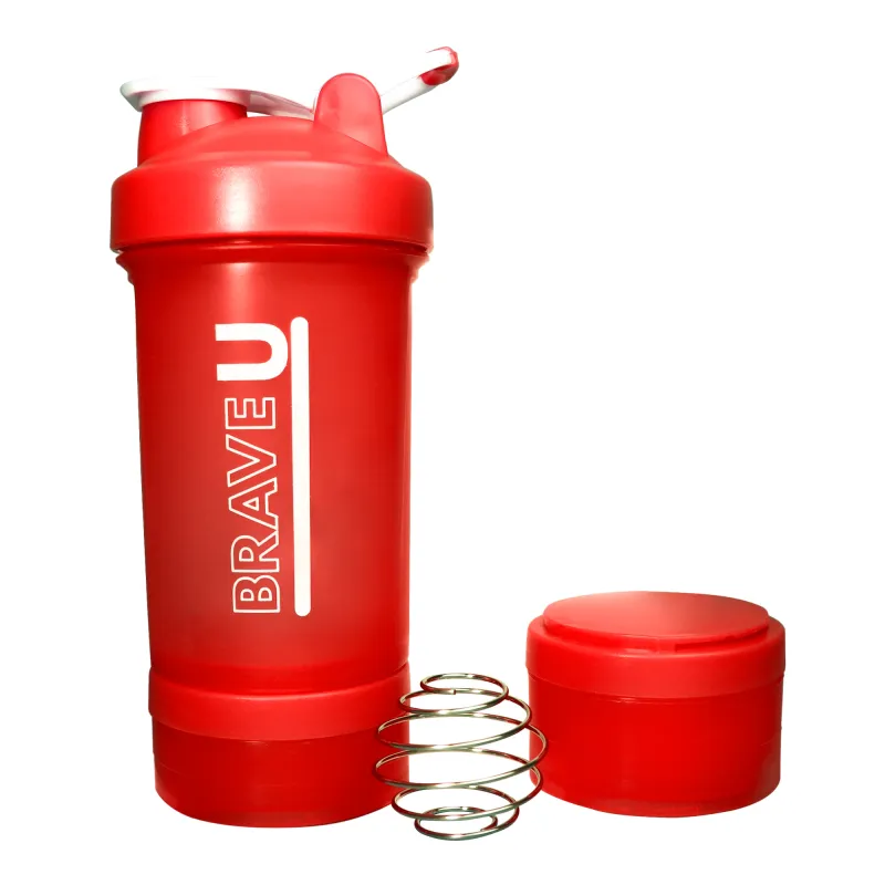 Шейкер, Shaker with containers 3 in 1 - 600ml Red