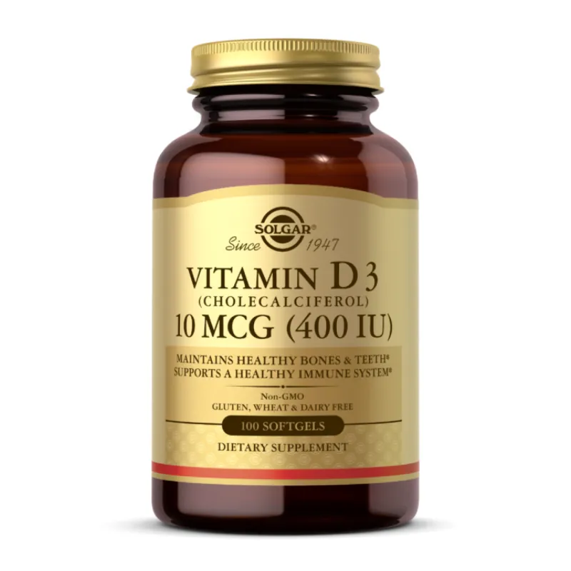Вітамін D3 10 мкг Solgar ((Cholecalciferol) ()) — 100 софтгелів