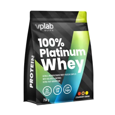 Протеин, 100% Platinum Whey - 750g Strawberry Banan