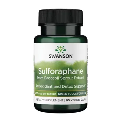 Антиоксидантний екстракт брокколі Сульфорафан 400 мкг Swanson (Sulforaphane from Broccoli Sprout) — 60 вегетаріанських капсул