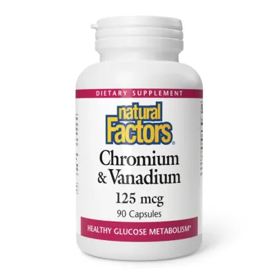 Хром 125мкг Natural Factors (Chromium & Vanadium) — 90 капсул