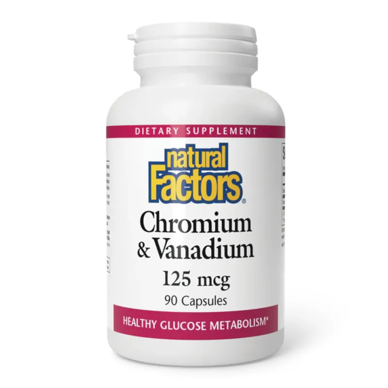 Хром 125мкг Natural Factors (Chromium & Vanadium) — 90 капсул