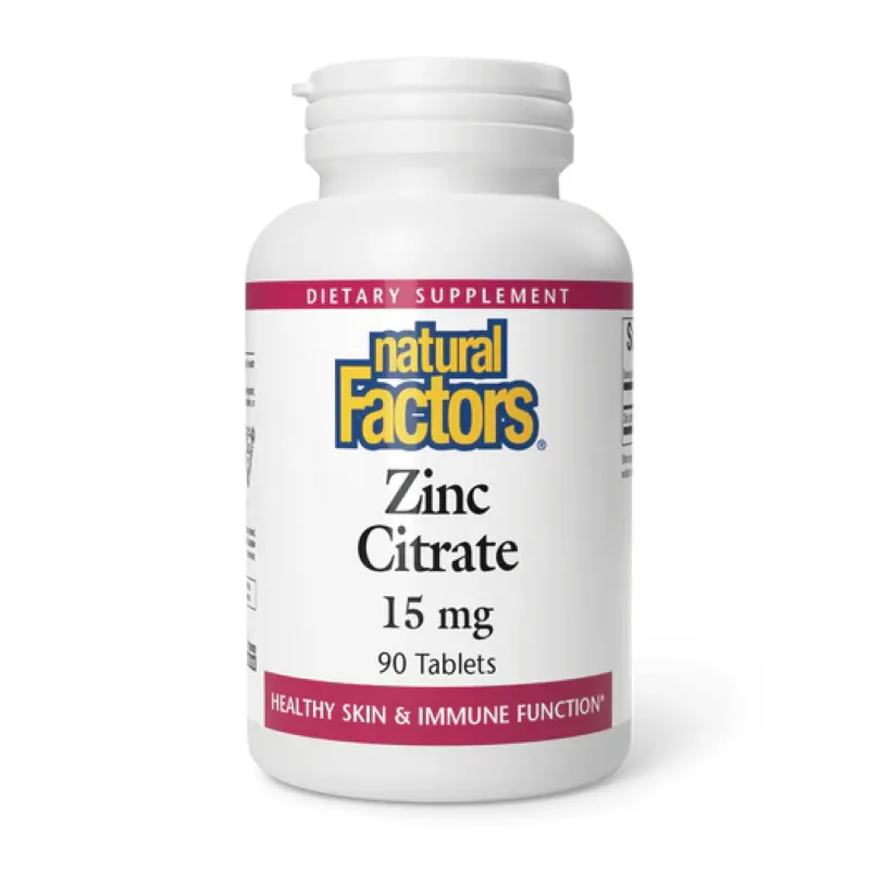 Цинк 15мг Natural Factors (Citrate) — 90 таблеток, для імунітету