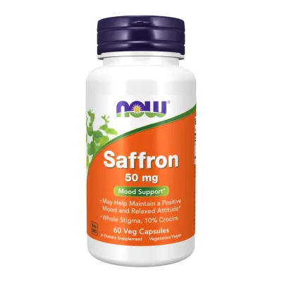 Шафран 50мг Now Foods (Saffron) — 60 веганських капсул