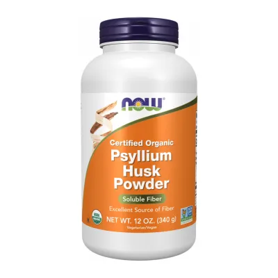 Органический порошок шелухи подорожника, Certified Organic Psyllium Husk Powder - 340g