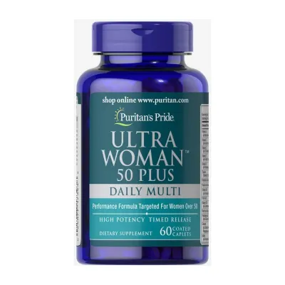 Цинк Puritans Pride (Ultra Woman™ 50 Plus Multi-Vitamin with) — 60 капсул, для імунітету