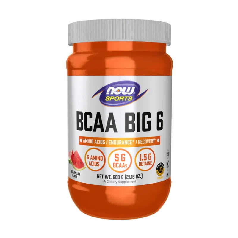 BCAA амінокислоти Now Foods (Big 6 Powder) — 600 г, кавун