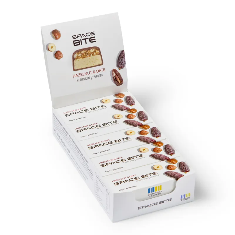 Протеїновий батончик Space Food (Space Bite) — 10×45 г, фундук date