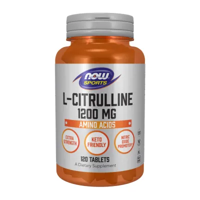 L-цитрулін 1200мг Now Foods (L-Citrulline) — 120 таблеток, для сили та тренувань