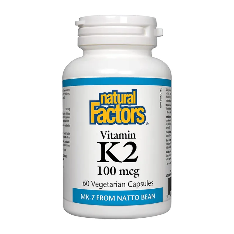 Вітамін K 100мкг Natural Factors (Vitamin K2) — 60 веганських капсул