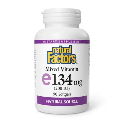 Вітамін E 134 мг Natural Factors (Mixed Vitamin E ()) — 90 софтгелів