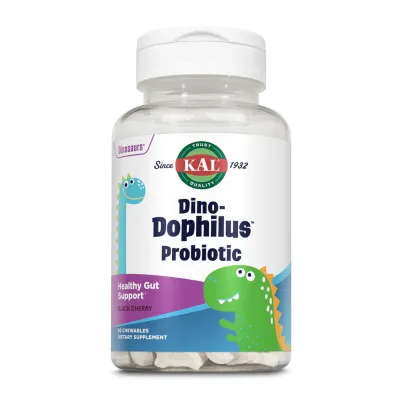 Пробиотики для детей, Dino-Dophilus™ Kids Probiotic - 60 chewables Black Cherry