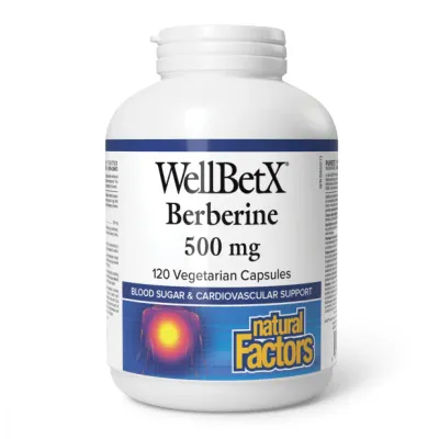 Берберин 500мг Natural Factors (WellBetX Berberine) — 120 веганських капсул