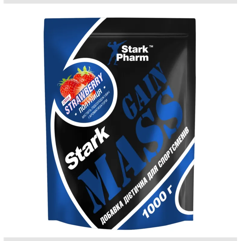 Гейнер, Stark Gain Mass Ostrowia Whey - 1000g Strawberry