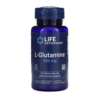 L-глютамін 500 мг Life Extension (L-Glutamine) — 100 веганських капсул