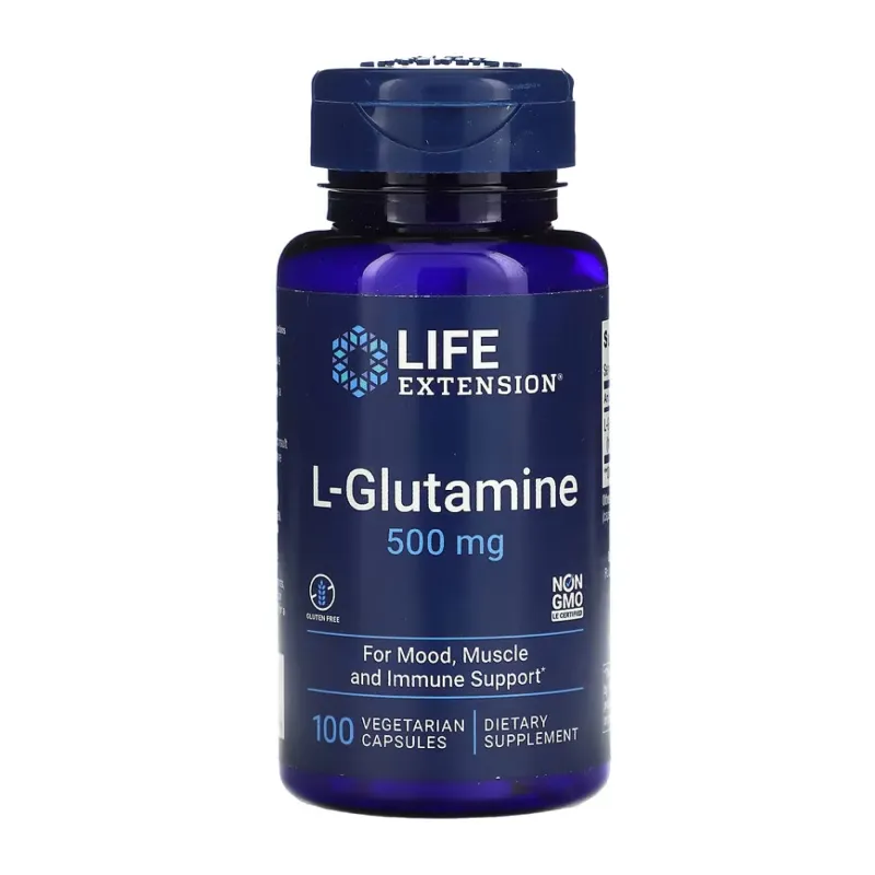 L-глютамін 500 мг Life Extension (L-Glutamine) — 100 веганських капсул