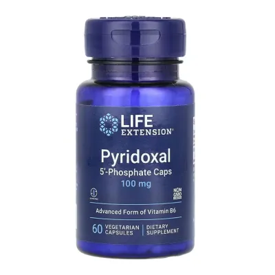 Вітамін B6 100 мг Life Extension (Pyridoxal 5'-Phosphate Caps) — 60 веганських капсул