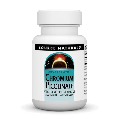 Хром 200 мкг Source Naturals (Chromium Picolinate Yeast Free) — 60 таблеток