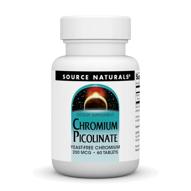 Хром 200 мкг Source Naturals (Chromium Picolinate Yeast Free) — 60 таблеток