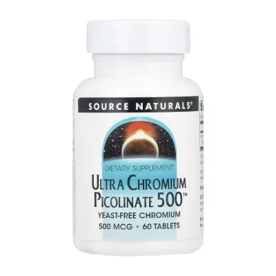 Хром 500 мкг Source Naturals (Ultra Chromium Picolinate 500™) — 60 таблеток