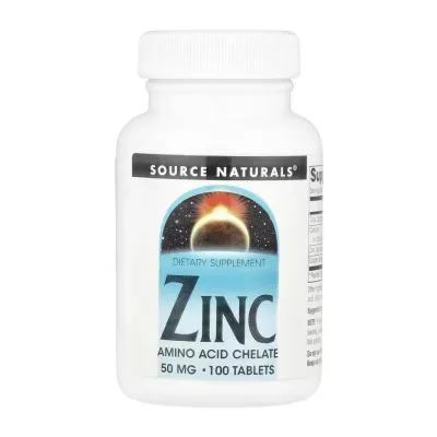 Цинк 50 мг Source Naturals — 100 таблеток, для імунітету