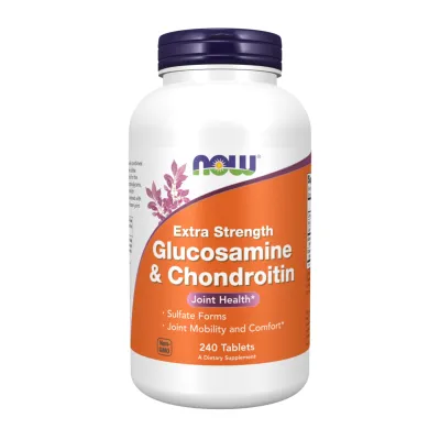 Глюкозамін Now Foods (Glucosamine & Chondroitin Extra Strength) — 240 таблеток, для суглобів і шкіри
