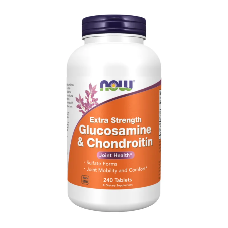 Глюкозамін Now Foods (Glucosamine & Chondroitin Extra Strength) — 240 таблеток, для суглобів і шкіри