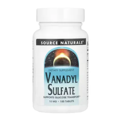 Анаболічний мінерал для м'язів та інсуліну Ванадил сульфат 10 мг Source Naturals (Vanadyl Sulfate) — 100 tablet