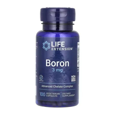 Мікроелемент для зміцнення кісток та тестостерону Бор 3 мг Life Extension (Boron) — 100 вегетаріанських капсул