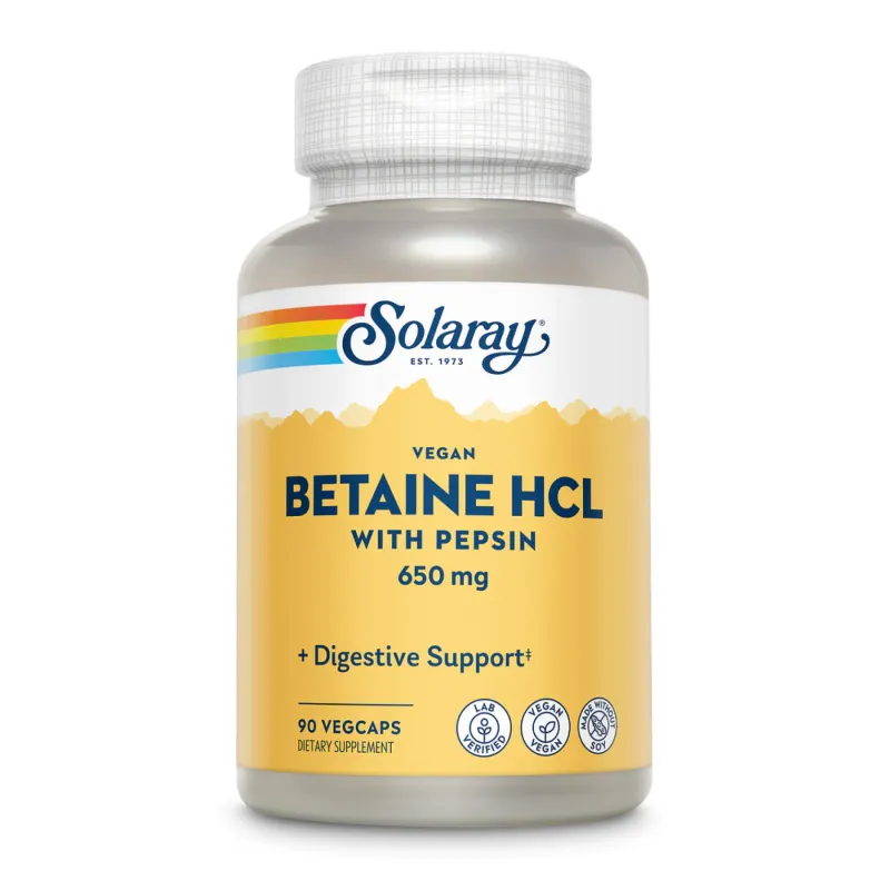 Бетаин гидрохлорид, Betaine HCL - 90 vcaps