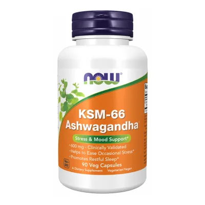 Омега-3 риб’ячий жир Now Foods (KSM-66 Ashwagandha®) — 90 веганських капсул, для серця, мозку та зору