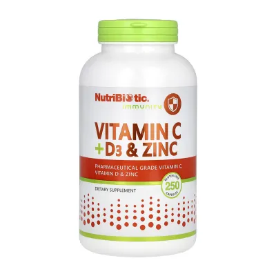 Комплекс для підтримки імунітету, Vitamin C + D3 & Zinc - 250 caps