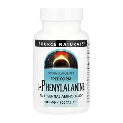 Амінокислота для гарного настрою Л-Фенілаланін 500 мг Source Naturals (L-Phenylalanine) — 100 таблеток